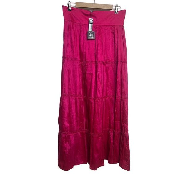 Madison Mathews Pink Silk Maxi Skirt NWT Sz. M - Picture 1 of 5